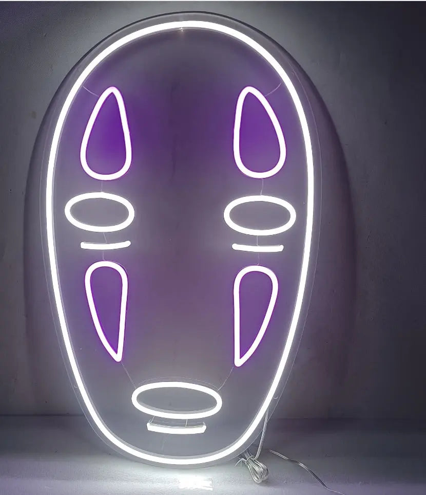 Anime Neon Sign – No Face Inspired LED Wall Light | Nightglow Nightglow Studio