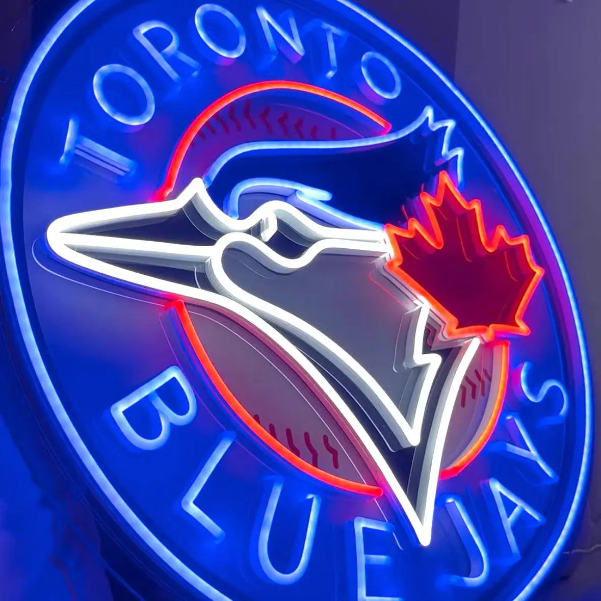 BLUE JAYS NEON SIGN | BASEBALL FAN LED SPORTS WALL LIGHT Nightglow Studio