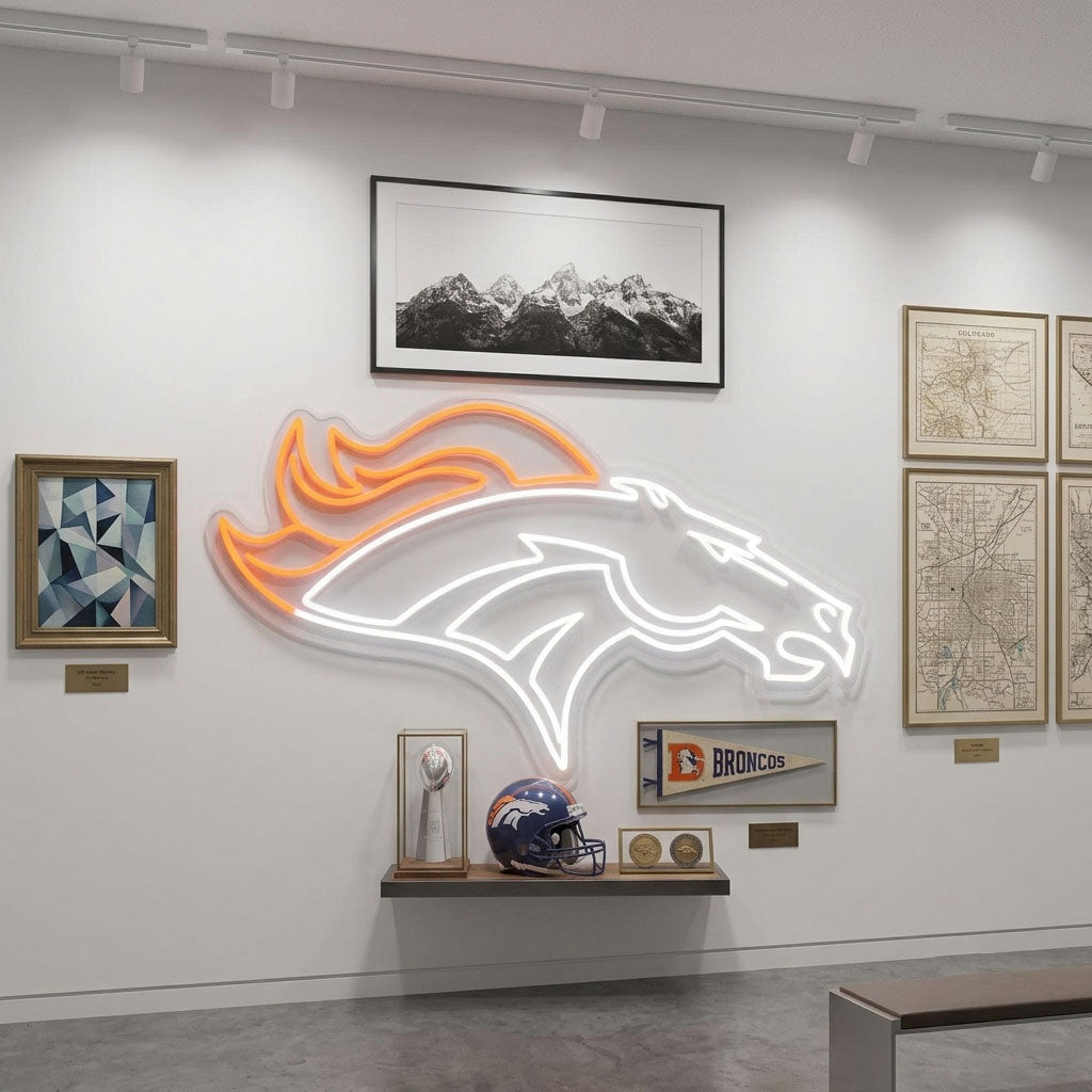 DENVER BRONCOS NEON SIGN | NFL FOOTBALL WALL LIGHT Nightglow Studio