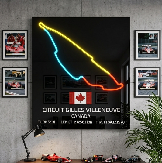 f1 neon sign canadian grand prix circuit f1 track