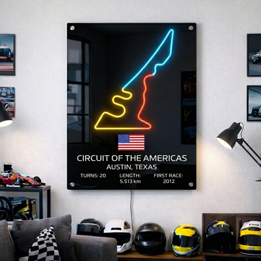 f1 track neon sign circuit of the americas austin texas track