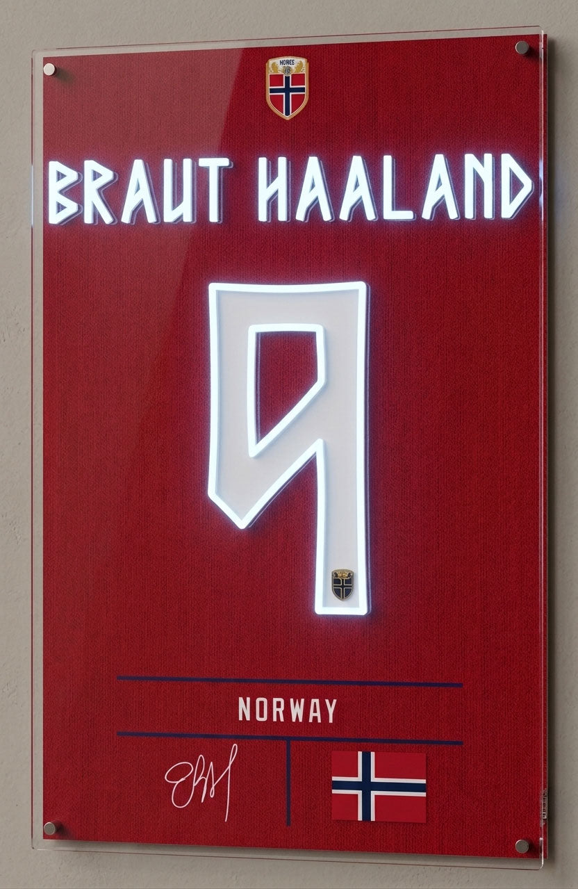 haaland soccer football jersey neon sign fan art haaland wall art poster