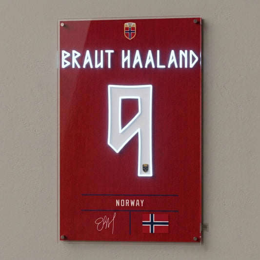 haaland soccer football jersey neon sign fan art haaland wall art poster