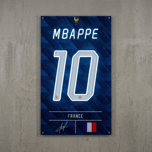 mbappe soccer football jersey neon sign wall art mbappe fan art