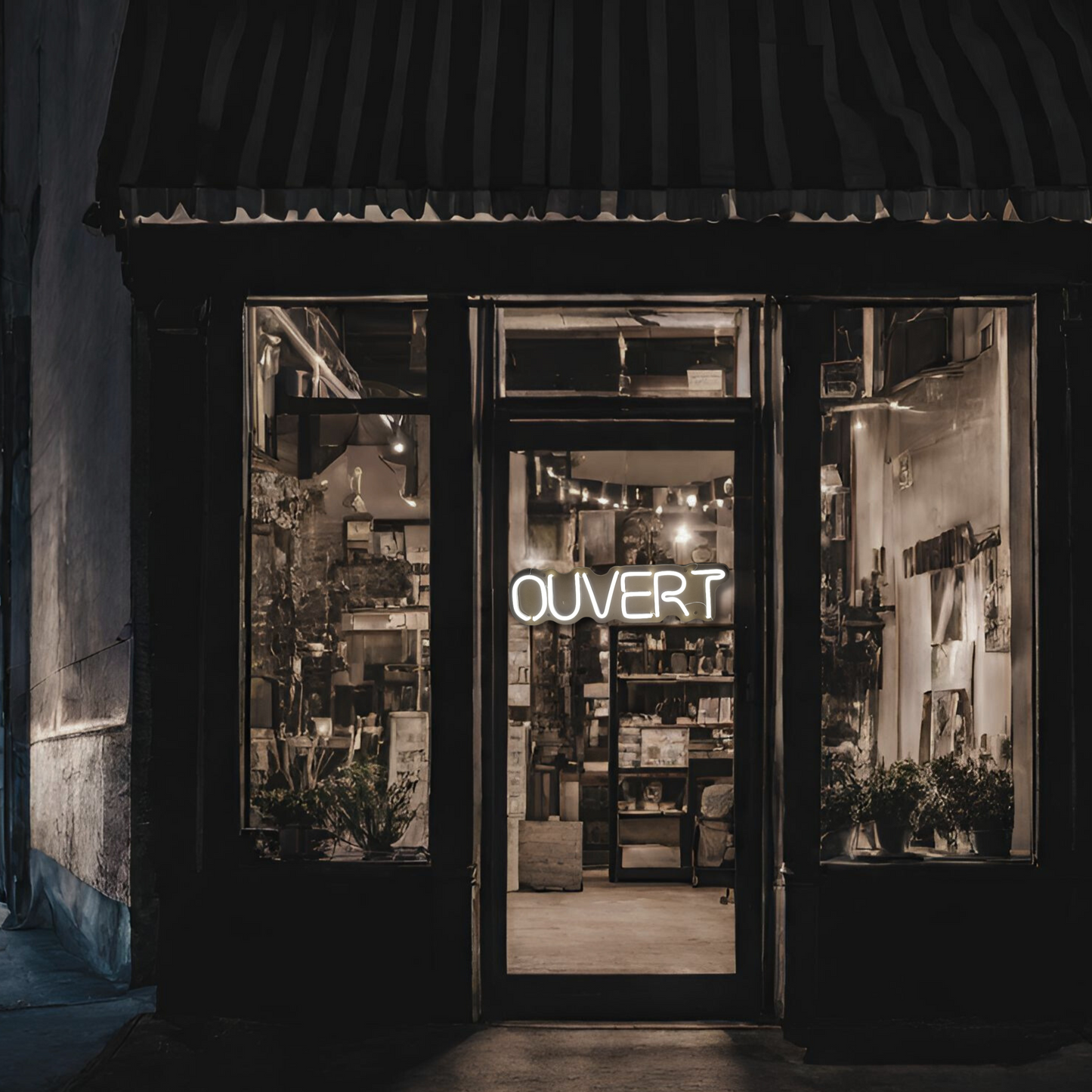 FRENCH OUVERT SIGN IN SIGN SCRIPE — LED NEON SIGN