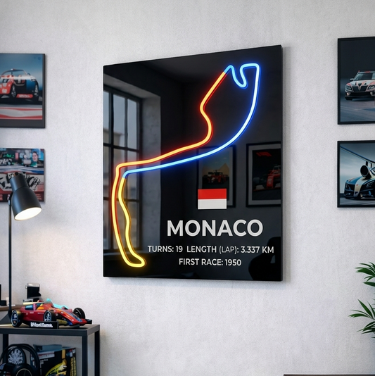 f1 neon sign monaco grand prix circuit track