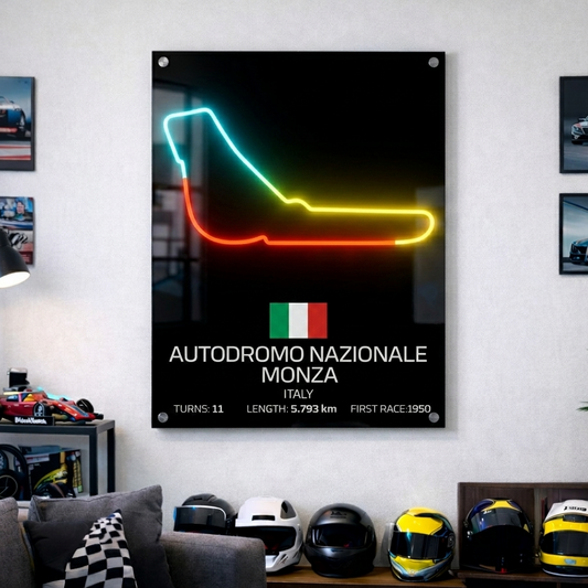 f1 track neon sign monza italy circuit