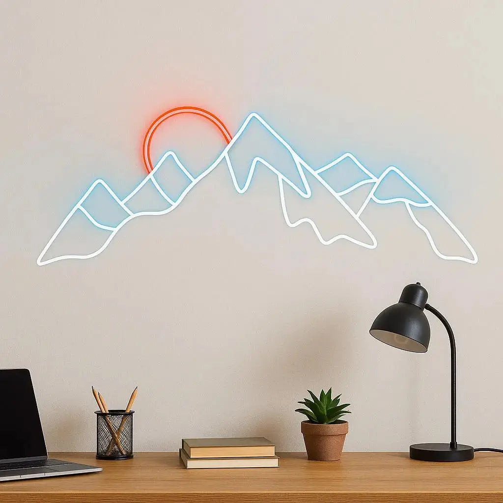 MOUNTAIN SUNSET LED NEON SIGN | MODERN NATURE WALL LIGHT Nightglow Studio