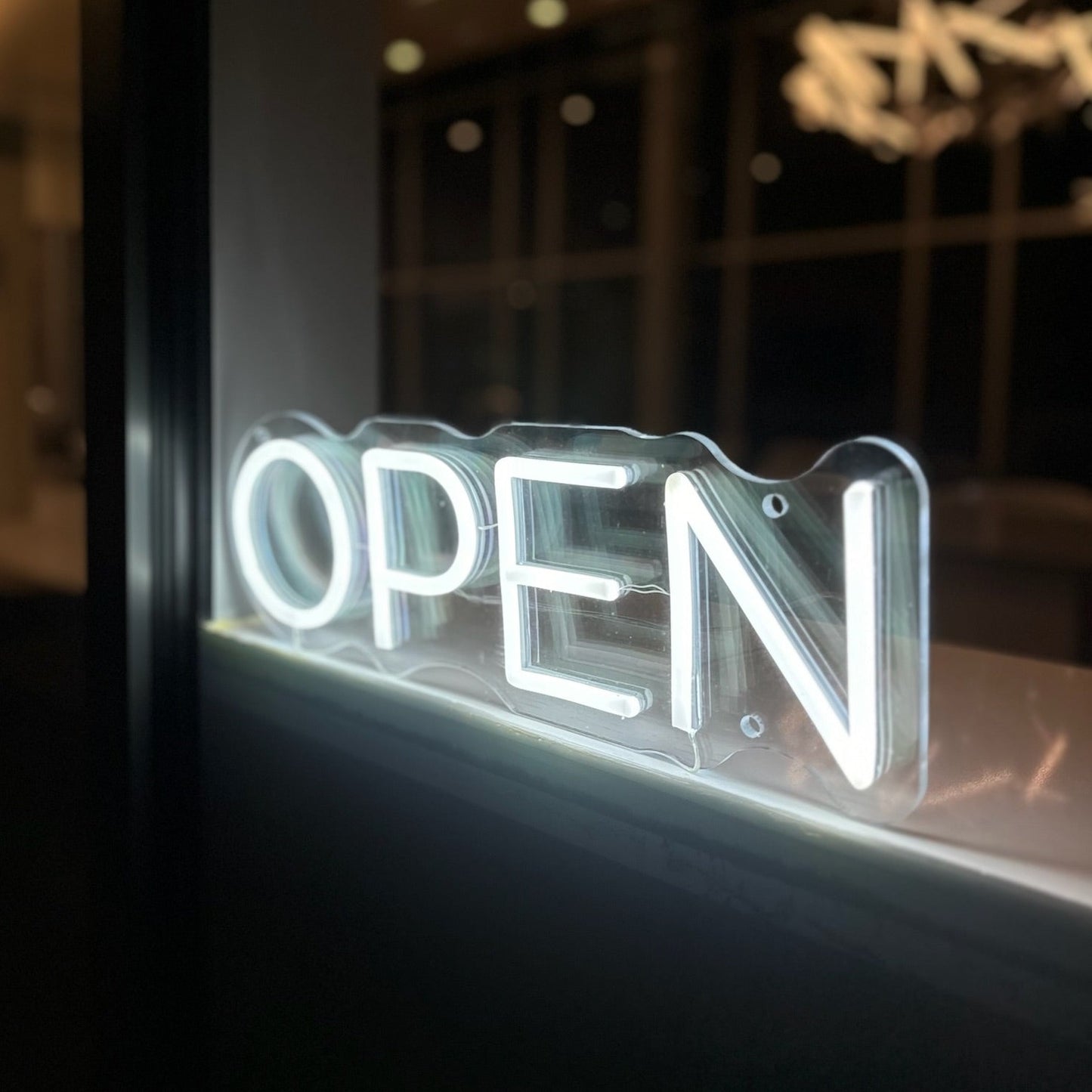 open neon sign