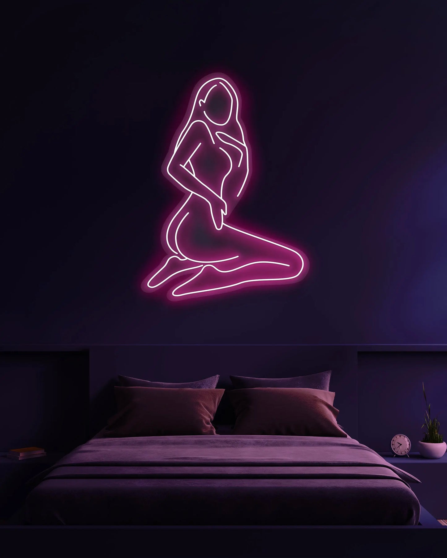 SEXY KNEELING SILHOUETTE NEON SIGN Nightglow Studio
