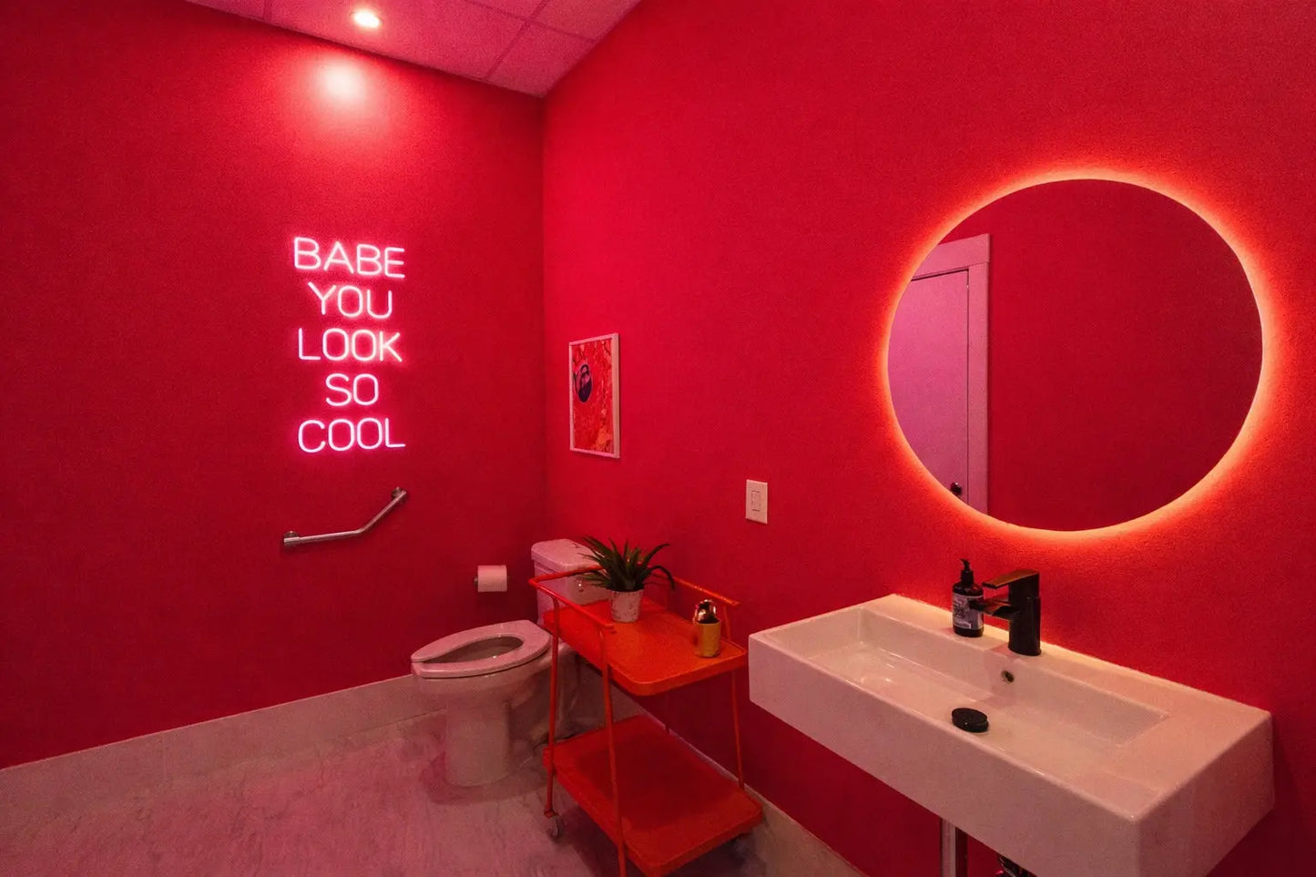 BABE YOU LOOK SO COOL NEON SIGN | SALON LED WALL LIGHT Nightglow Studio