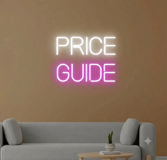 Custom Neon Price Guide Nightglow Studio