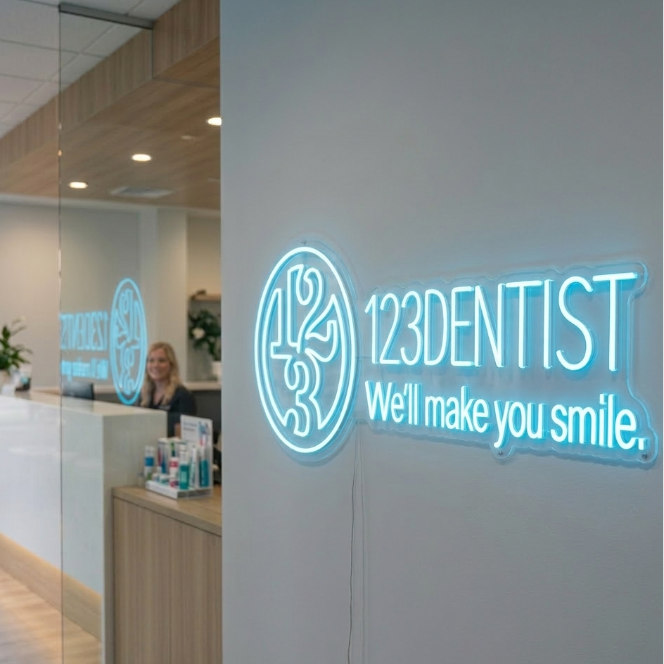 LED neon sign for medical center and dental clinics business signage