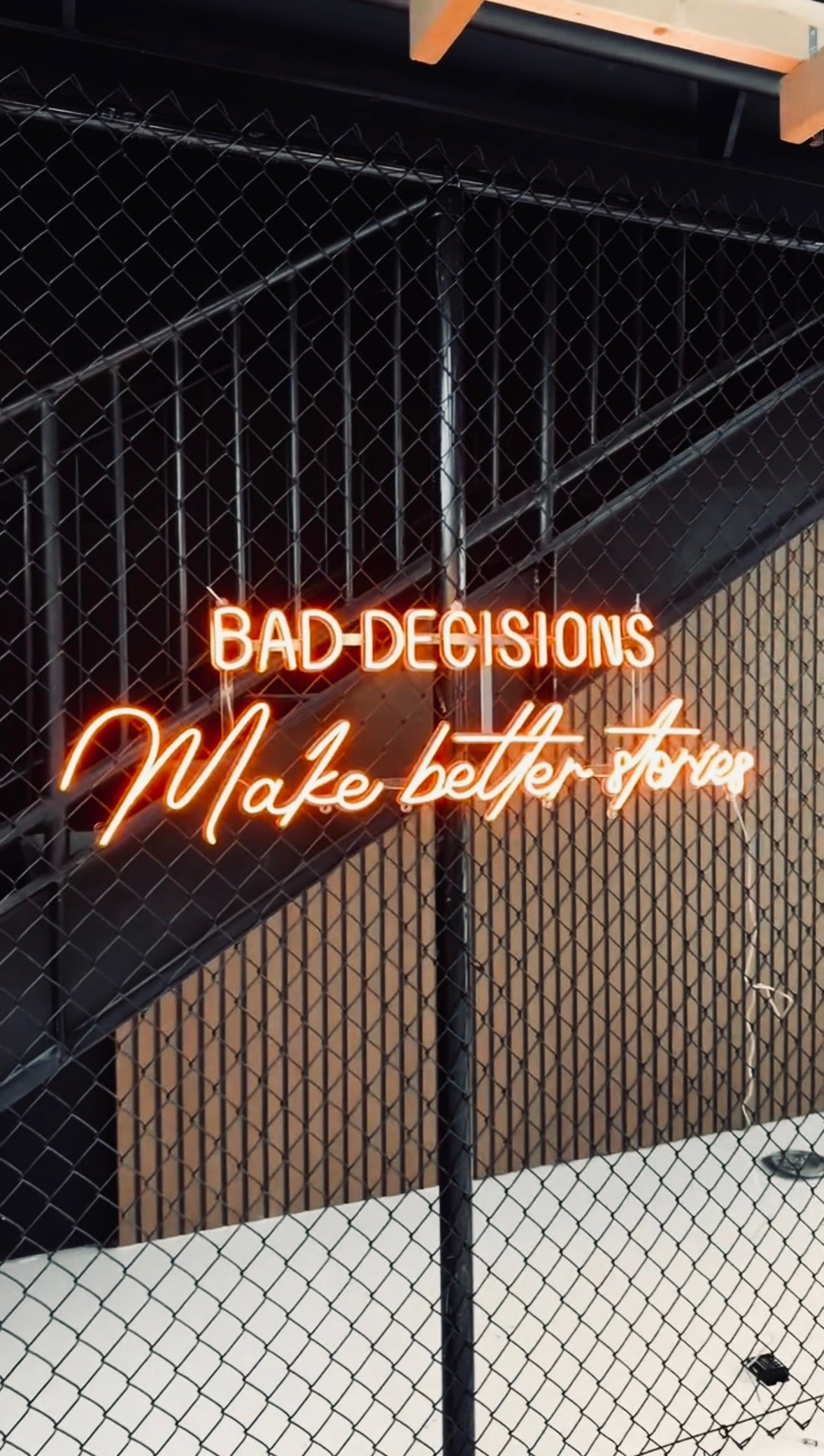 BAD DECISIONS MAKE BETTER STORIES — LED NEON SIGN