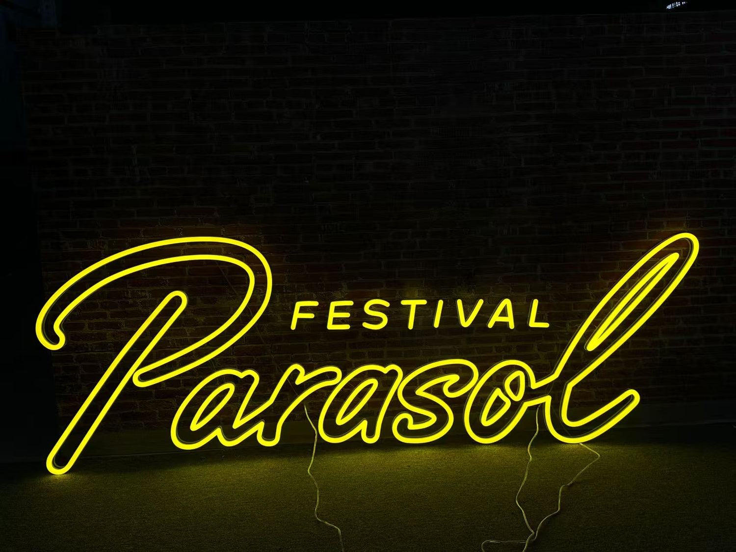 custom outdoor neon sign for festival parasol event stage