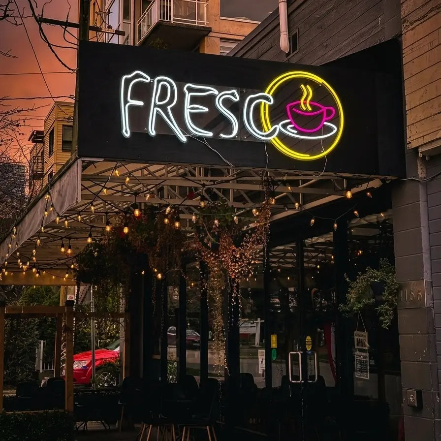 neon sign outdoor waterproof for FRESCO Cafe 