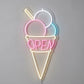 ICE CREAM CONE OPEN SIGN - LED NEON SIGN FOR CAFE AND BUSINESS Nightglow Studio