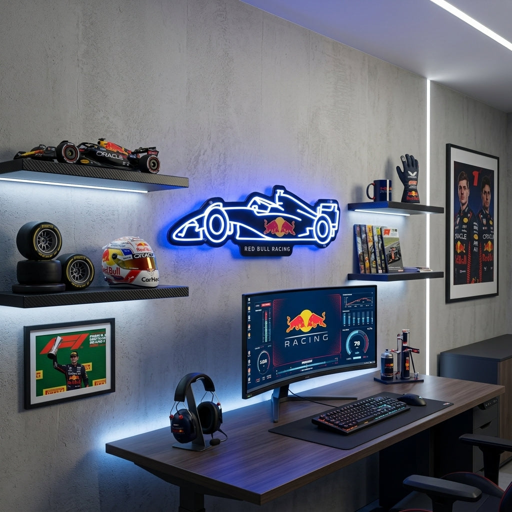 F1 Redbull Racing Car - LED Backlit Neon Sign Nightglow Studio