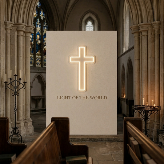 jesus christ cross neon sign for church faith and prayer room