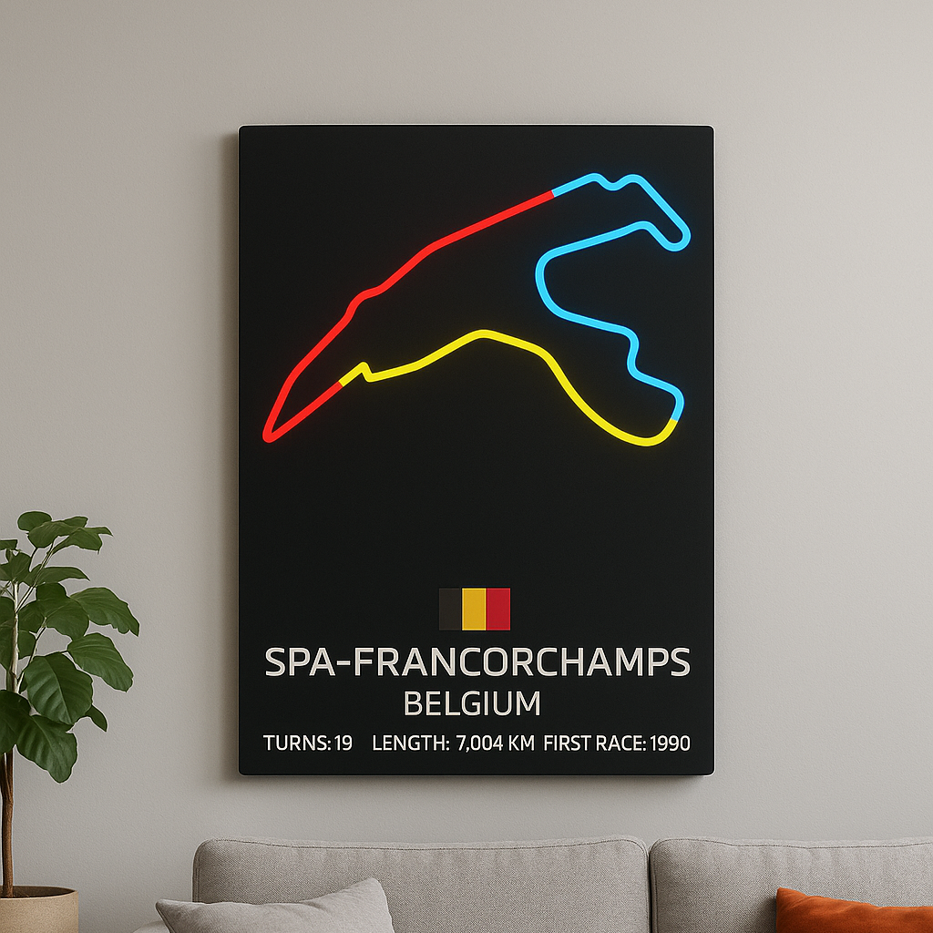 Spa-francorchamps neon sign