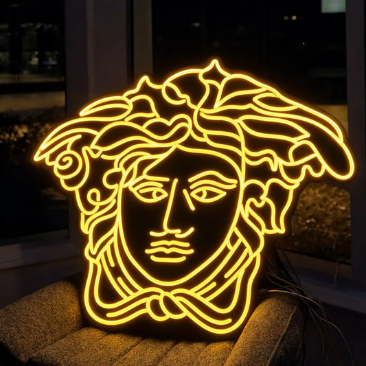 versace medusa logo LED neon sign for luxury store and boutique
