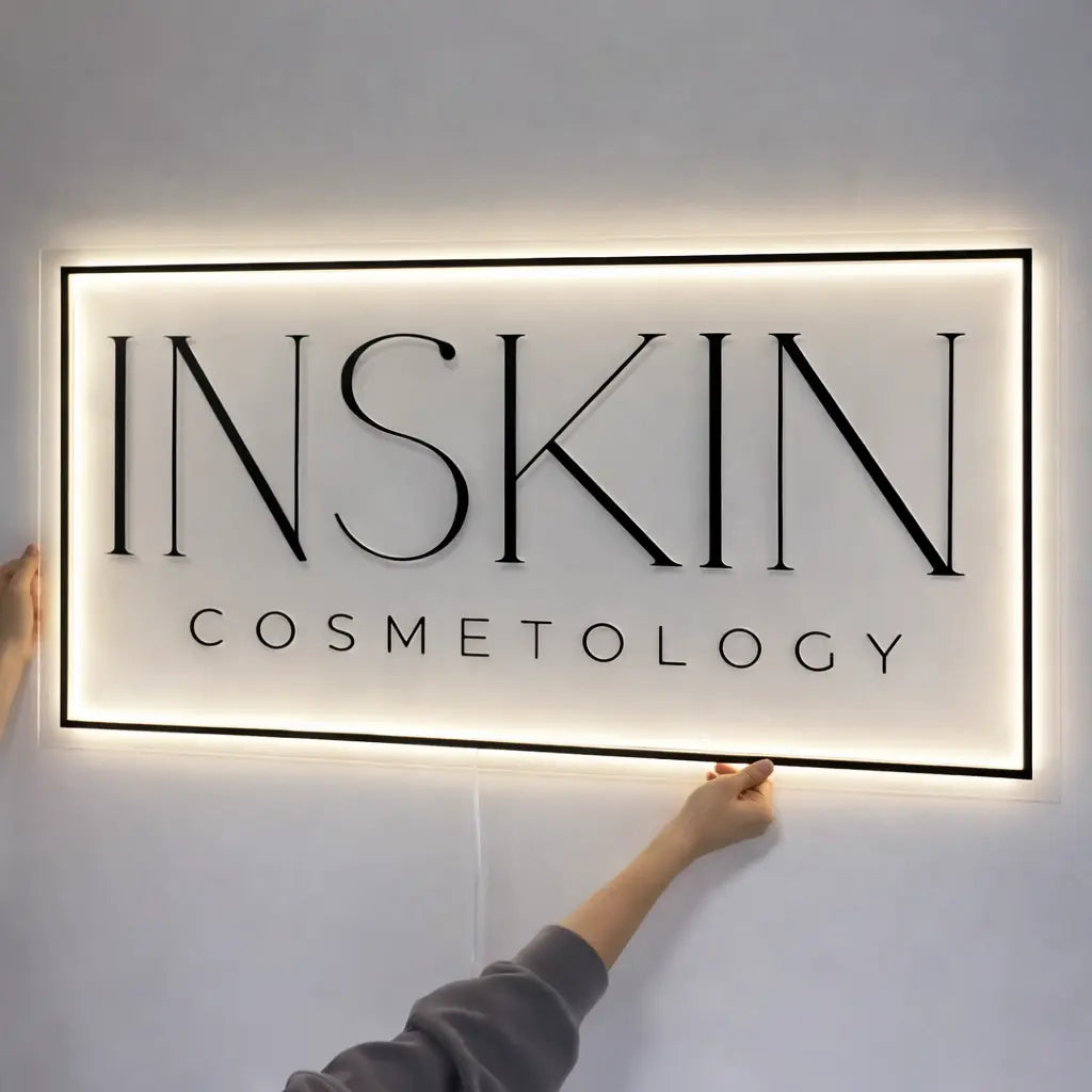 custom acrylic backlit sign of business logo, business LED signs