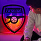 ARSENAL NEON SIGN | LED FOOTBALL CREST WALL LIGHT Nightglow Studio