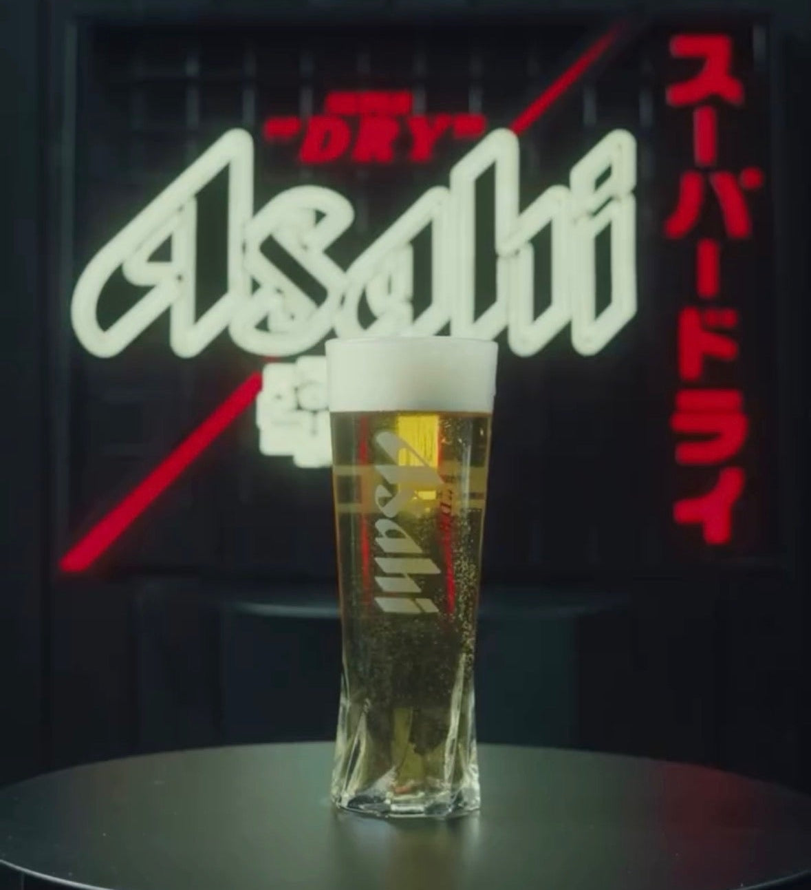 Custom LED neon Asahi Super Dry logo sign created by Nightglow Studio