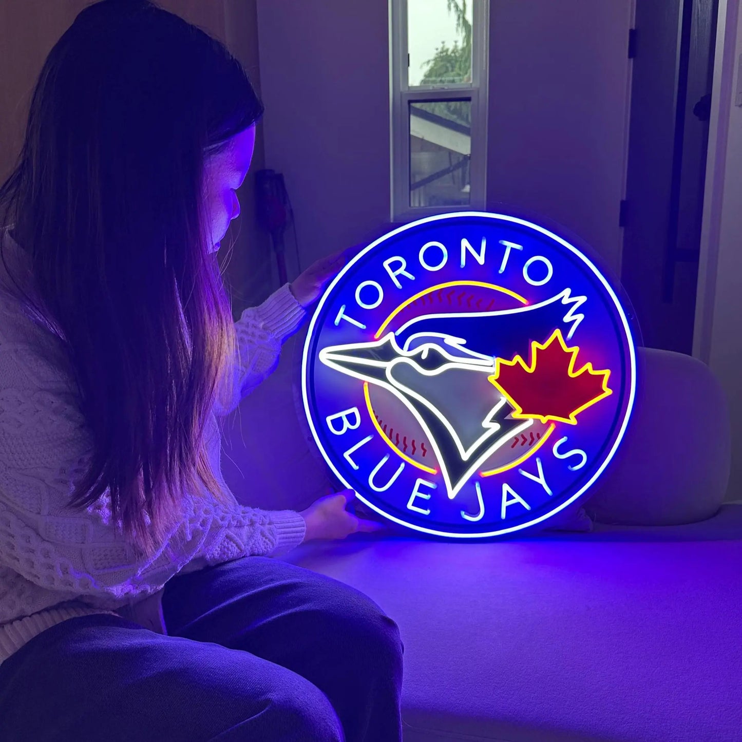 BLUE JAYS NEON SIGN | BASEBALL FAN LED SPORTS WALL LIGHT Nightglow Studio