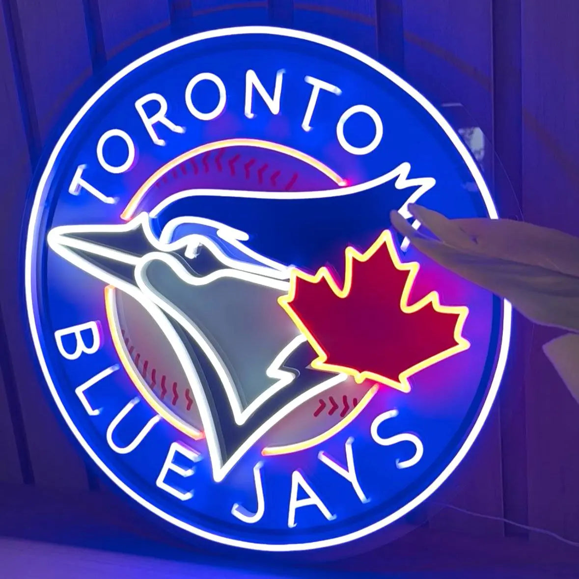 BLUE JAYS NEON SIGN | BASEBALL FAN LED SPORTS WALL LIGHT Nightglow Studio