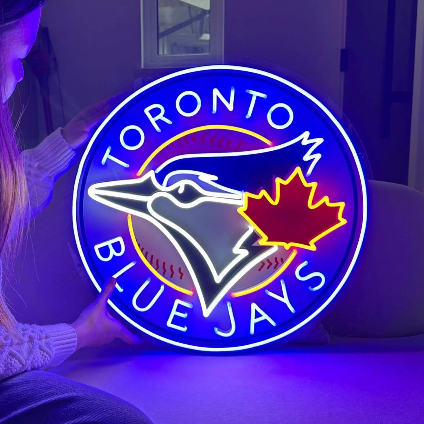 BLUE JAYS NEON SIGN | BASEBALL FAN LED SPORTS WALL LIGHT Nightglow Studio