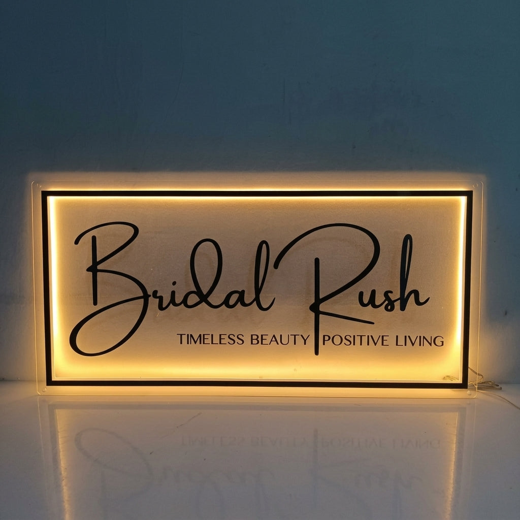 acrylic backlit sign for business LED sign for salon boutique retail luxury store