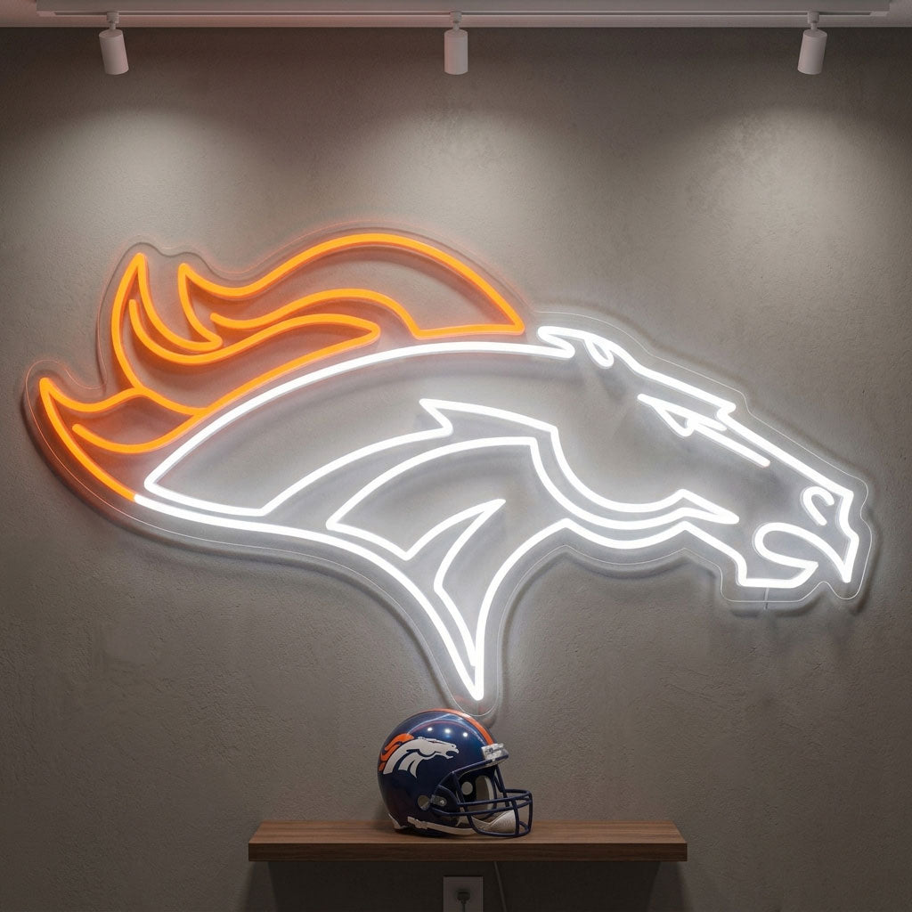 DENVER BRONCOS NEON SIGN | NFL FOOTBALL WALL LIGHT Nightglow Studio