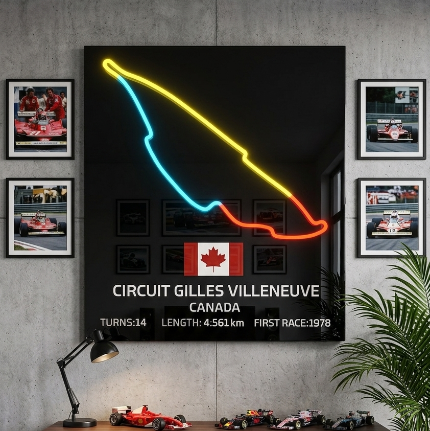 f1 neon sign canadian grand prix circuit f1 track