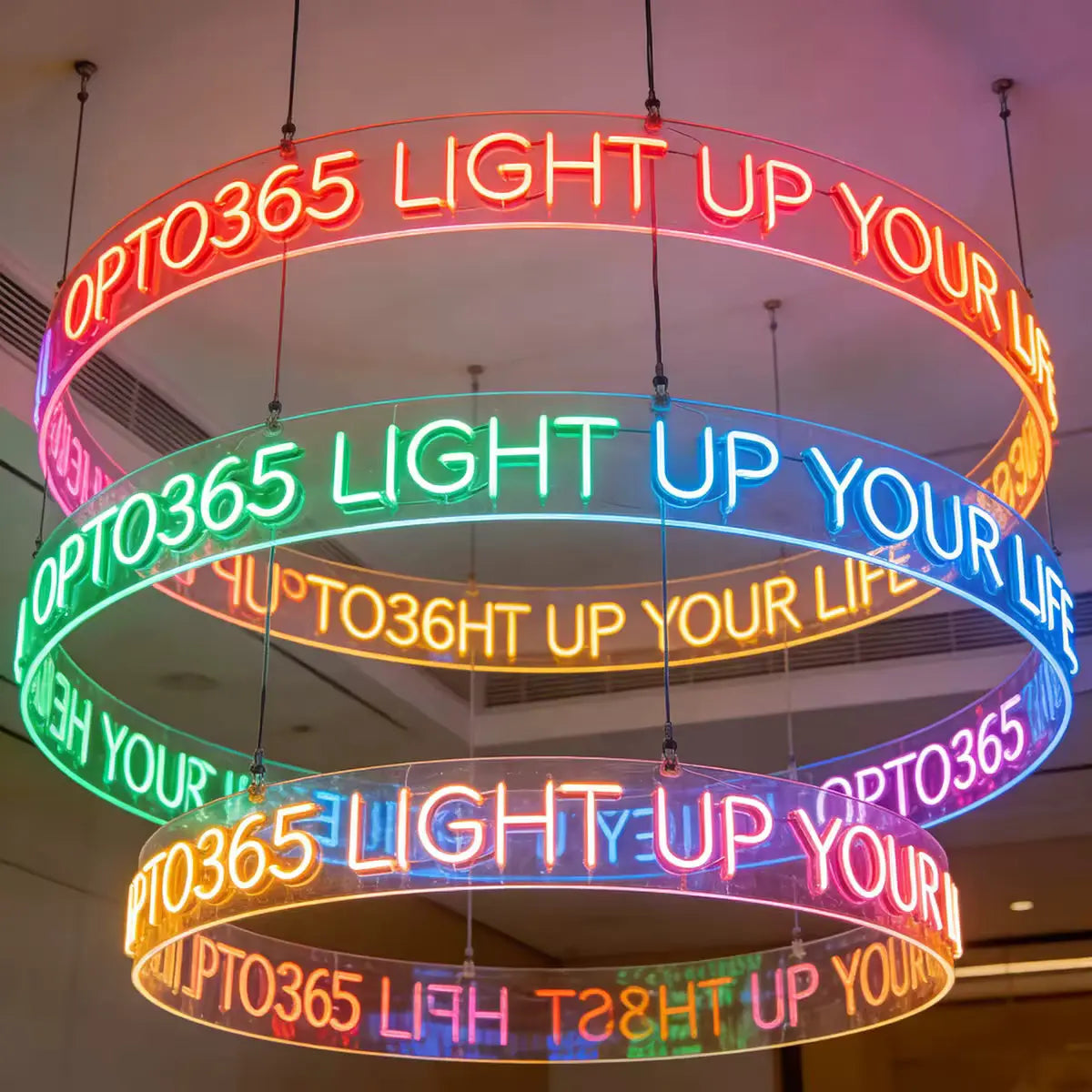 led neon chandelier ceiling hanging light