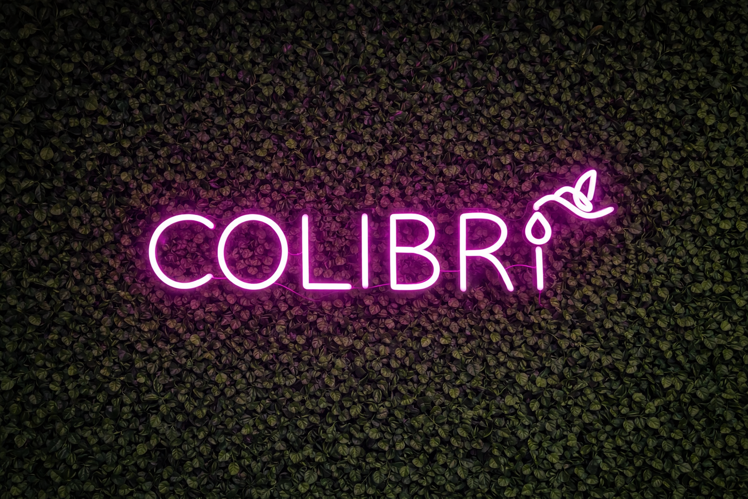 pink neon sign for tattoo shop in downtown montreal, neon sign for retail stores and feature wall