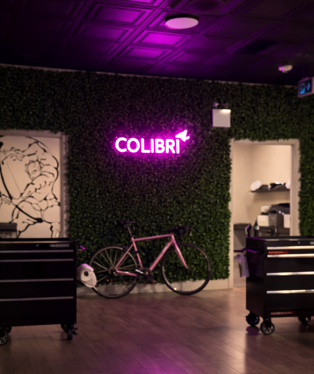 pink neon sign for tattoo shop in downtown montreal, neon sign for retail stores and feature wall