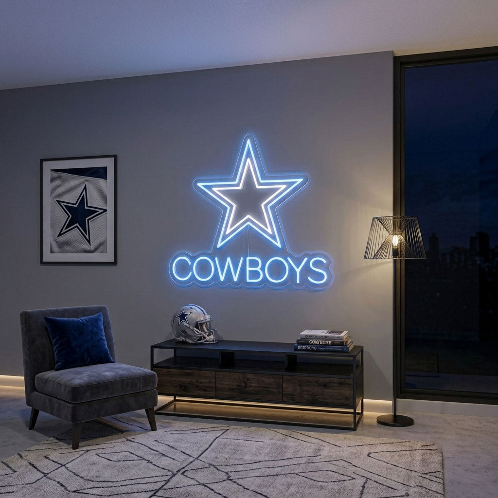 DALLAS COWBOYS NEON SIGN | NFL FOOTBALL WALL LIGHT Nightglow Studio