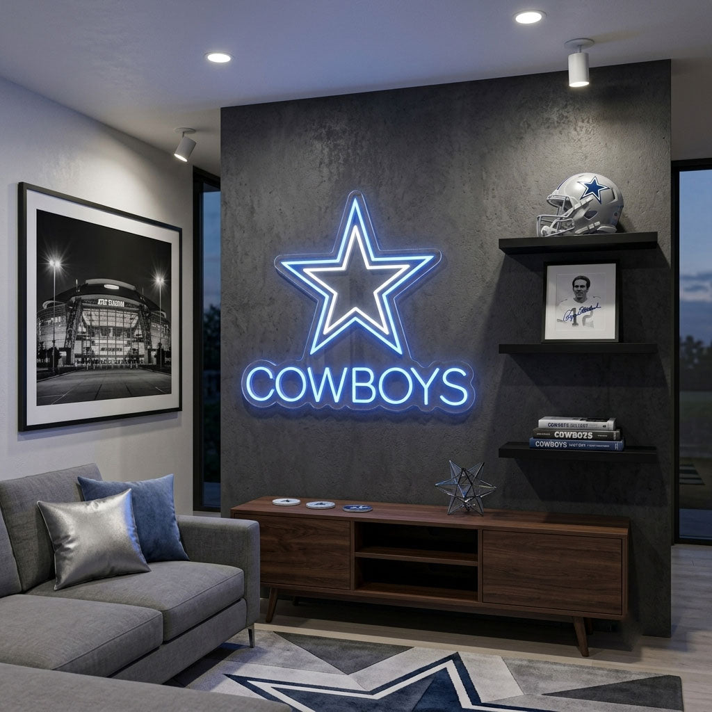 DALLAS COWBOYS NEON SIGN | NFL FOOTBALL WALL LIGHT Nightglow Studio