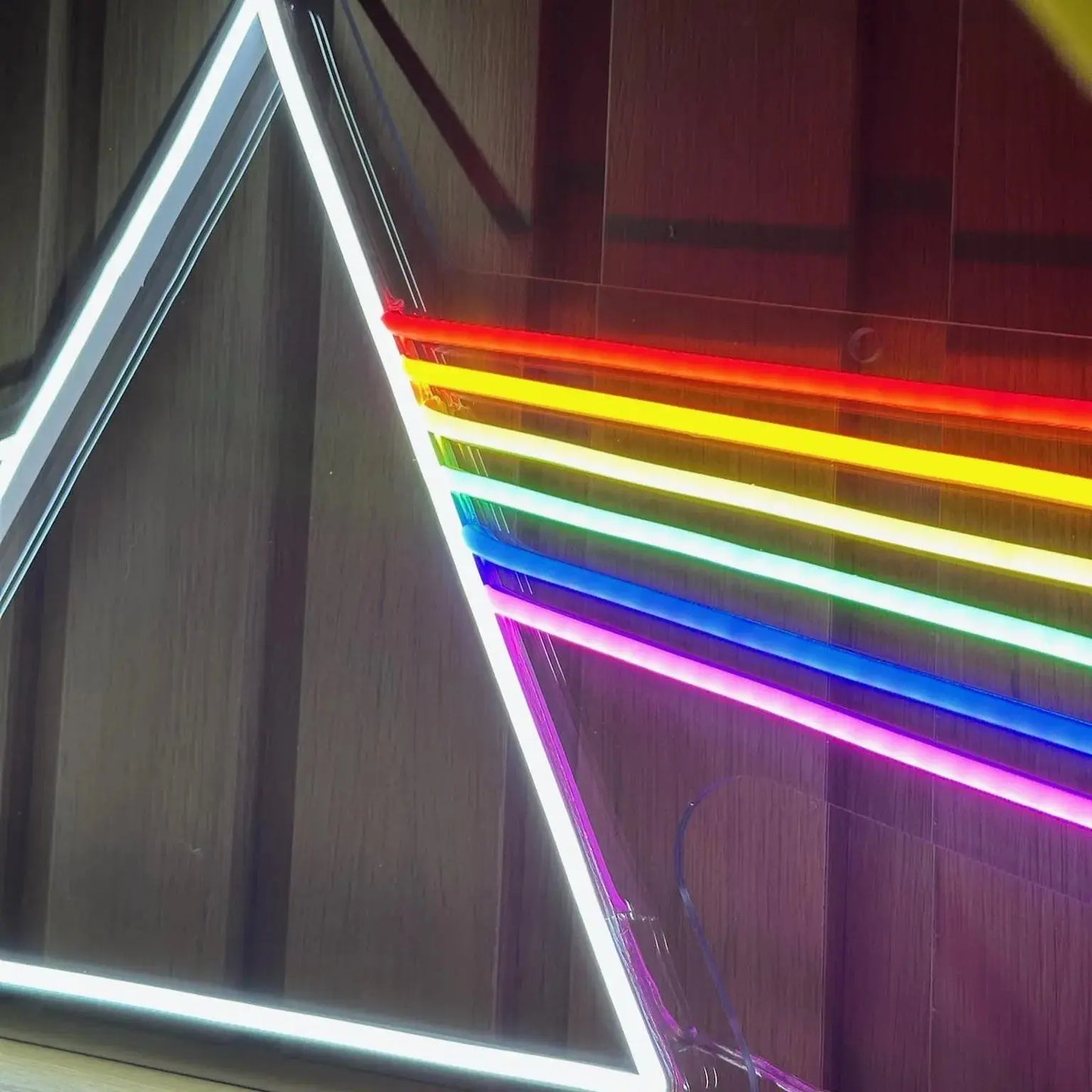 PINK FLOYD DARK SIDE PRISM NEON SIGN | LED MUSIC STUDIO WALL LIGHT Nightglow Studio