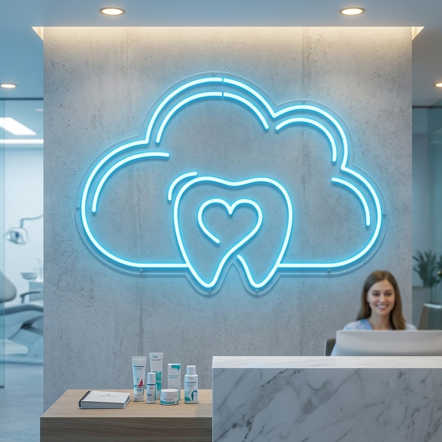 LED neon sign for medical center and dental clinics business signage