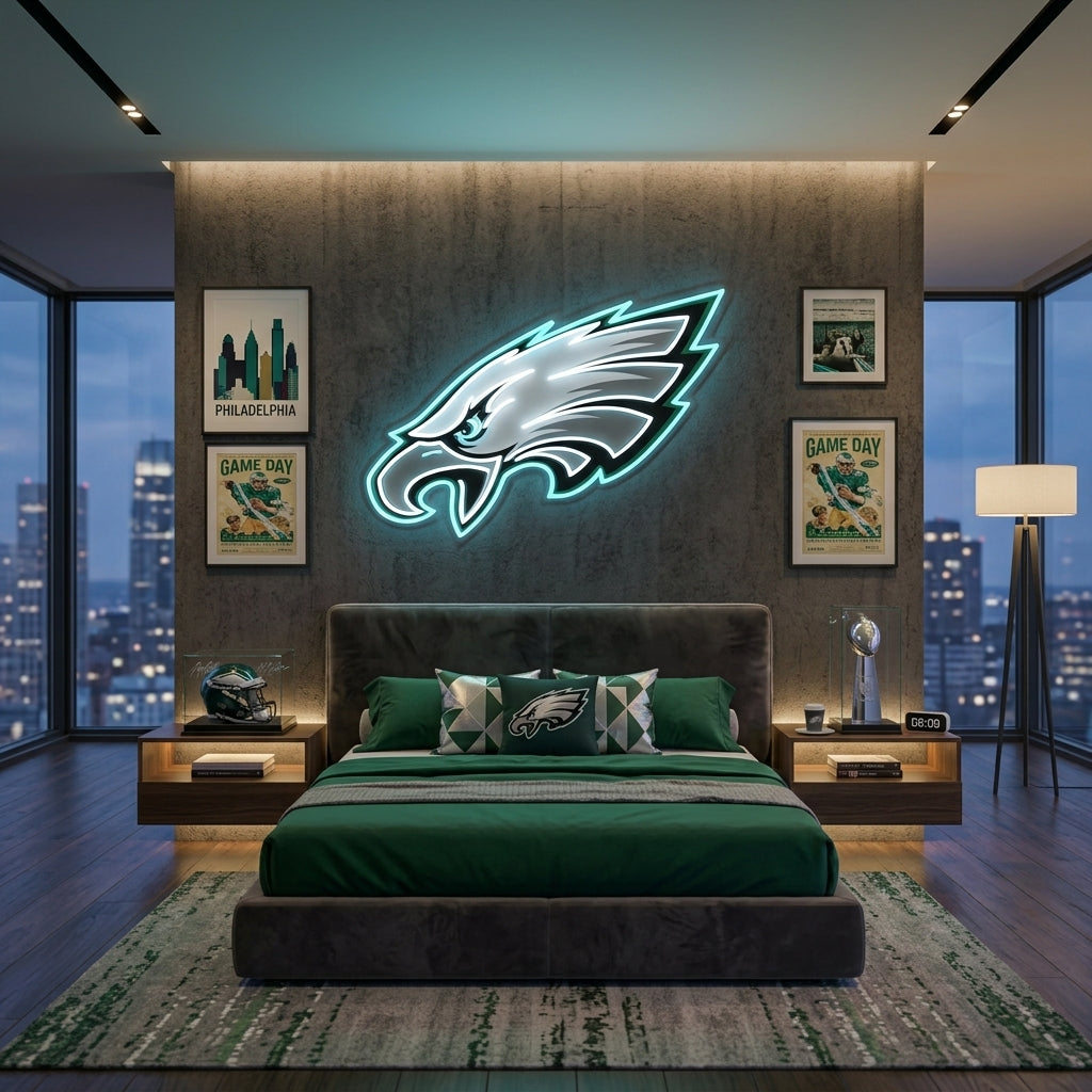 PHILADELPHIA EAGLES NEON SIGN | NFL FOOTBALL WALL LIGHT Nightglow Studio