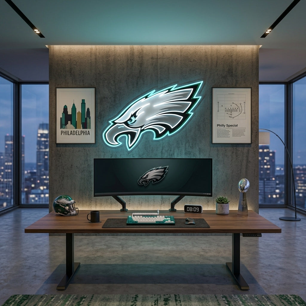 PHILADELPHIA EAGLES NEON SIGN | NFL FOOTBALL WALL LIGHT Nightglow Studio