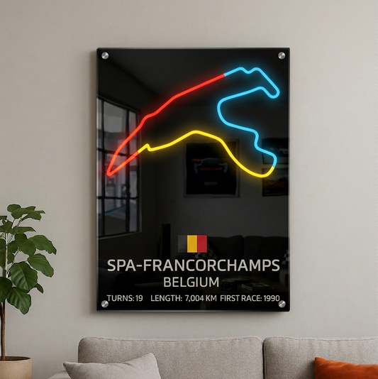 f1 neon sign track belgium spa circuit