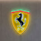 ferrari logo neon sign uv printed acrylic LED wall art for sports car enthusiast