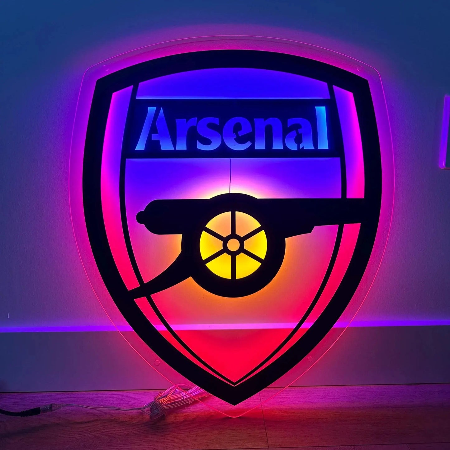 ARSENAL NEON SIGN | LED FOOTBALL CREST WALL LIGHT Nightglow Studio
