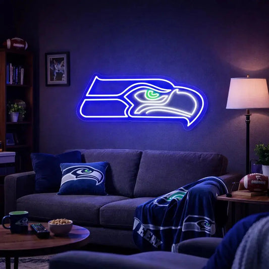 SEAHAWKS NEON SIGN | LED FOOTBALL FAN WALL LIGHT Nightglow Studio
