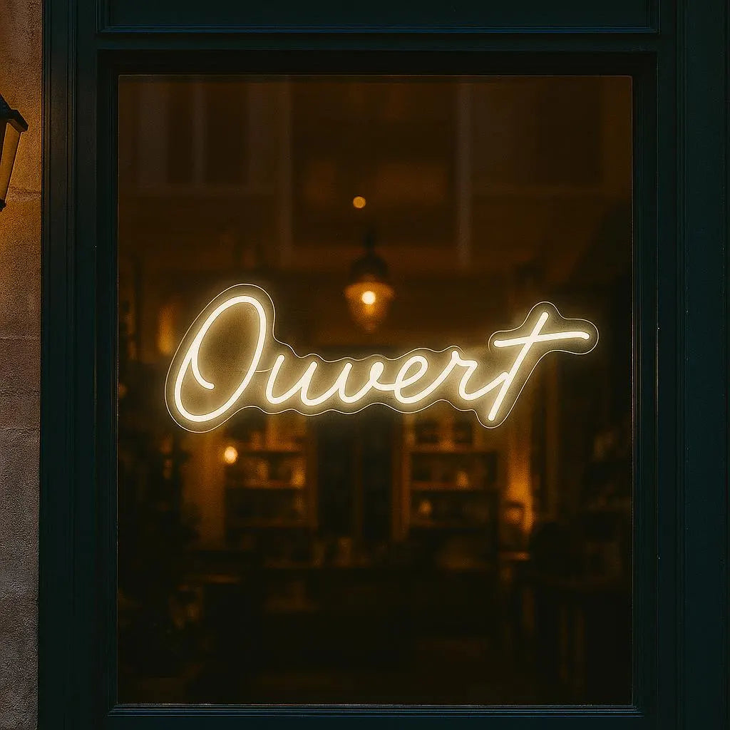 CURSIVE OUVERT SIGN — LED NEON SIGN