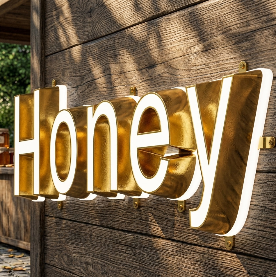 front and backlit LED 3d channel letters illuminated signage for business