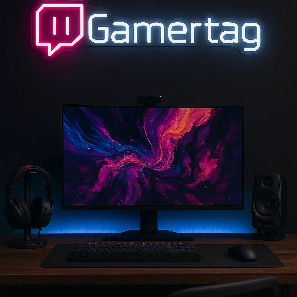 gamertag neon sign custom username sign for gaming